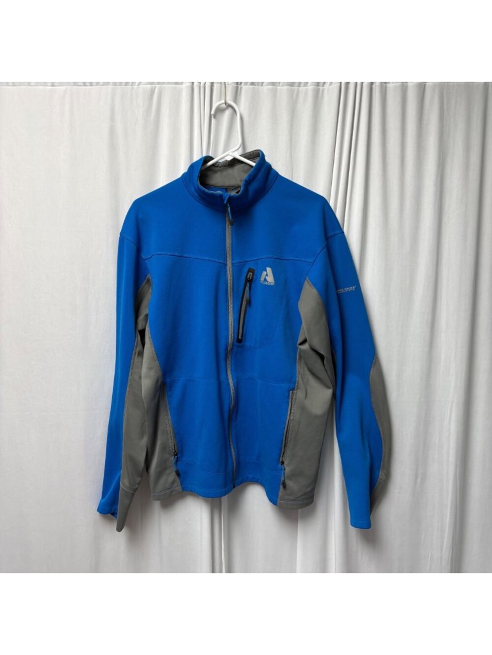 Eddie Bauer First Ascent Full Zip Jacket Mens Large Blue Gray Fleece Interior